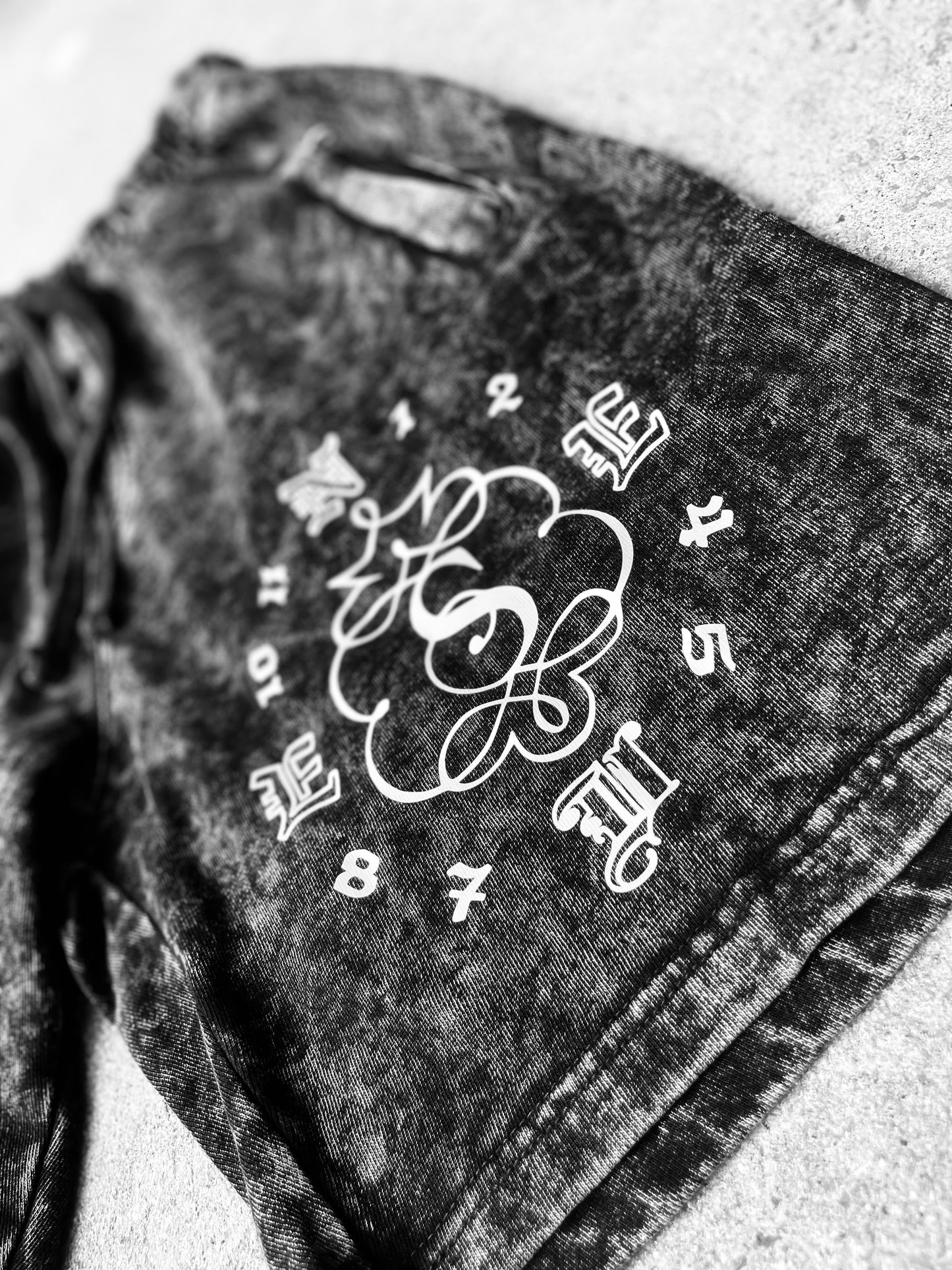 “ TIME WILL TELL “ Acid Wash Shorts